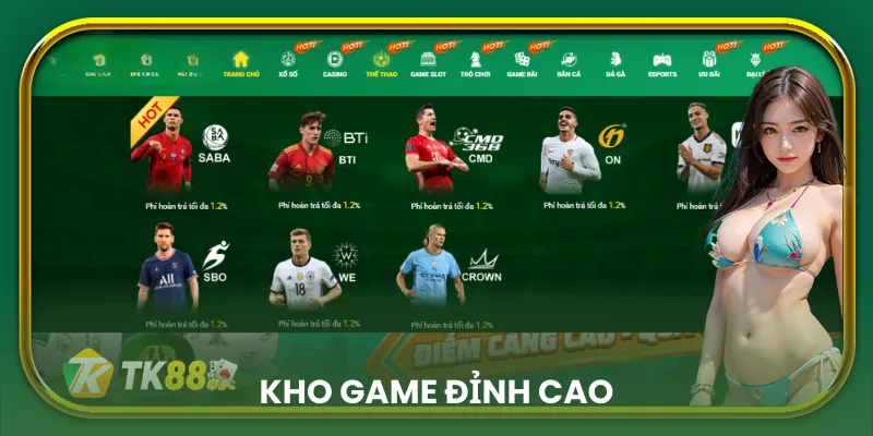 Kho game đa dạng từ thể thao đến casino